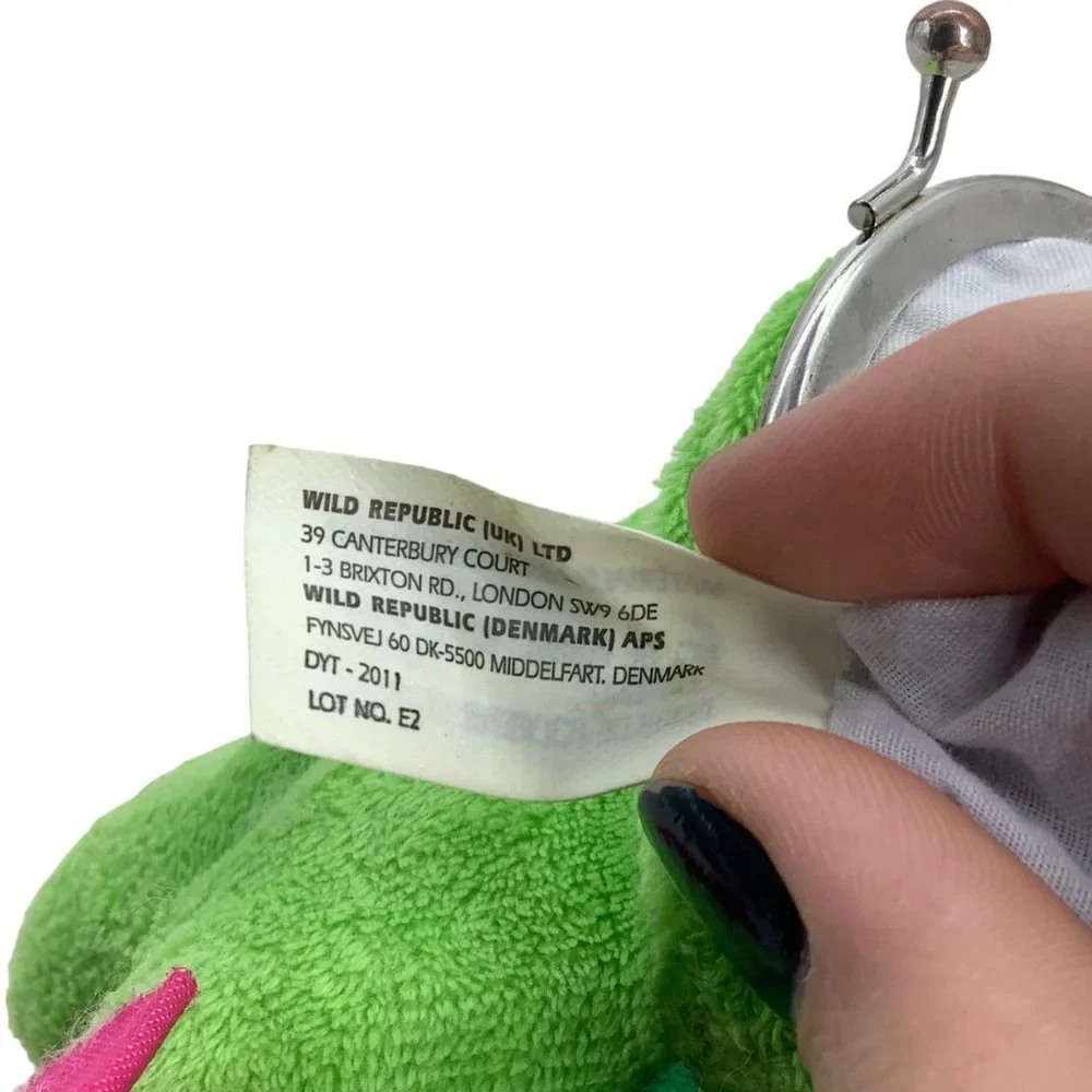 Wild Republic‎ Stegosaurus Plush Clasp Coin Purse Alligator Animal Green 8